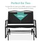 Best Choice Products 2-Person Outdoor Swing Glider, Steel Patio Loveseat, Bench Rocker w/ Armrests